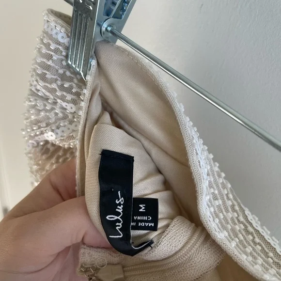 Lulus Beaded Cream Fringe Matching Set - Picture 4 of 10